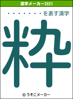ͳ������の2021年の漢字メーカー結果