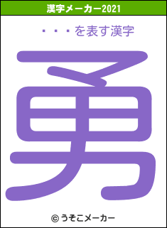 ͷǭˤの2021年の漢字メーカー結果