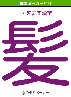 ΰの2021年の漢字メーカー結果