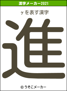 γの2021年の漢字メーカー結果