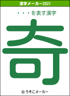 ϥեåの2021年の漢字メーカー結果