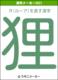 Я(ルーア)の2021年の漢字メーカー結果