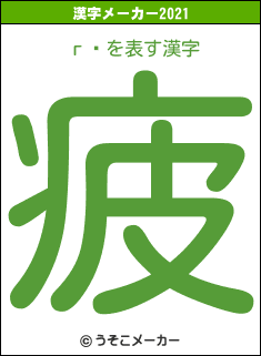 г̴の2021年の漢字メーカー結果