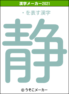 ѹの2021年の漢字メーカー結果