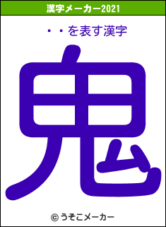 ѼϺの2021年の漢字メーカー結果