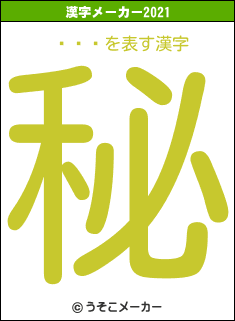 ӤӤϵの2021年の漢字メーカー結果
