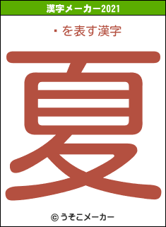 Ӿの2021年の漢字メーカー結果