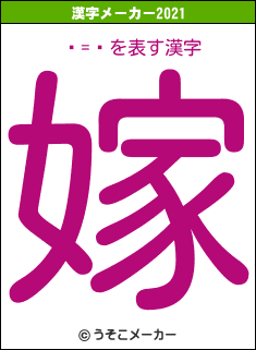 ԥ=饺の2021年の漢字メーカー結果