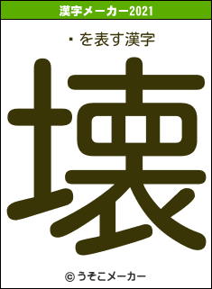 ԥの2021年の漢字メーカー結果
