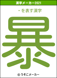 տの2021年の漢字メーカー結果