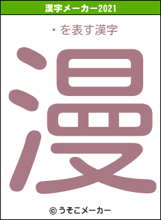 ׽の2021年の漢字メーカー結果