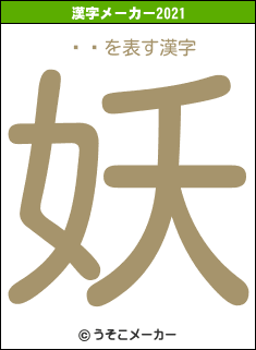 ٵϺの2021年の漢字メーカー結果