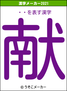 ڡͷの2021年の漢字メーカー結果