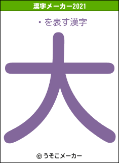 ںの2021年の漢字メーカー結果
