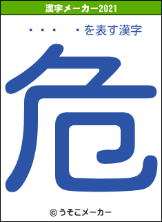 ۤ󤳤の2021年の漢字メーカー結果