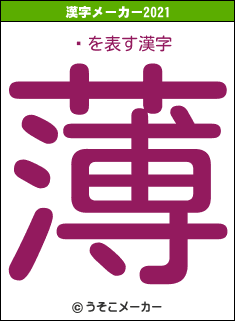 ܡの2021年の漢字メーカー結果