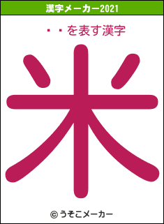 ְܶの2021年の漢字メーカー結果