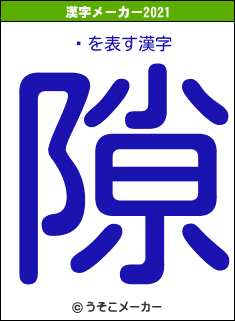 ݹの2021年の漢字メーカー結果