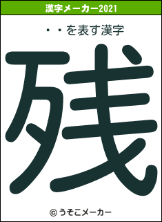 ޥƣの2021年の漢字メーカー結果