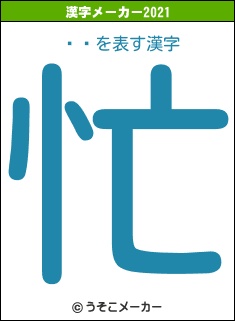 ᫹Ĺの2021年の漢字メーカー結果