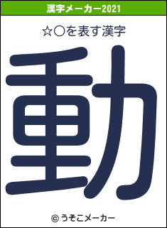 ☆○の2021年の漢字メーカー結果