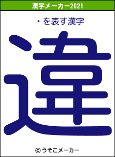 ⤨の2021年の漢字メーカー結果
