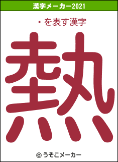 ⵮の2021年の漢字メーカー結果