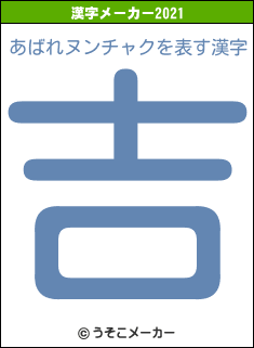 あばれヌンチャクの2021年の漢字メーカー結果