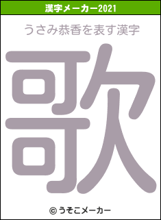 うさみ恭香の2021年の漢字メーカー結果