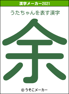 うたちゃんの2021年の漢字メーカー結果