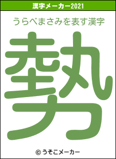 うらべまさみの2021年の漢字メーカー結果
