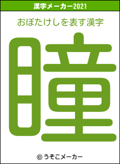 おぼたけしの2021年の漢字メーカー結果