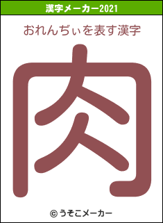 おれんぢぃの2021年の漢字メーカー結果