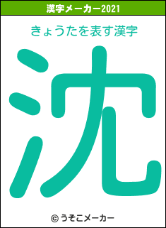 きょうたの2021年の漢字メーカー結果