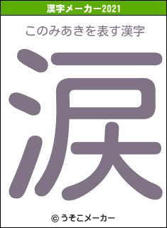 このみあきの2021年の漢字メーカー結果