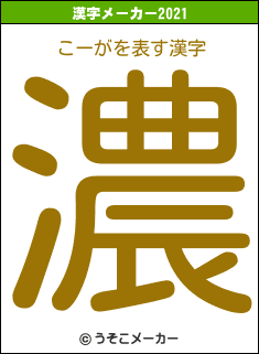 こーがの2021年の漢字メーカー結果