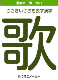 ささきいさおの2021年の漢字メーカー結果