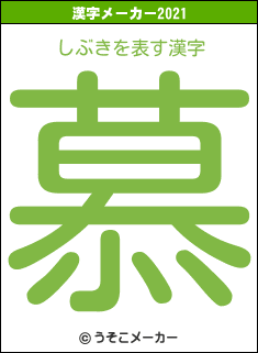 しぶきの2021年の漢字メーカー結果