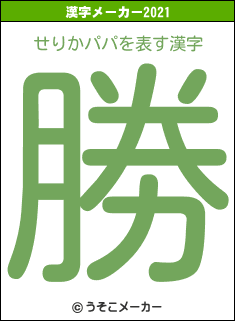 せりかパパの2021年の漢字メーカー結果
