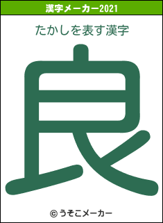たかしの2021年の漢字メーカー結果
