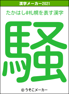 たかはし@札幌の2021年の漢字メーカー結果