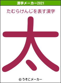 たむらけんじの2021年の漢字メーカー結果