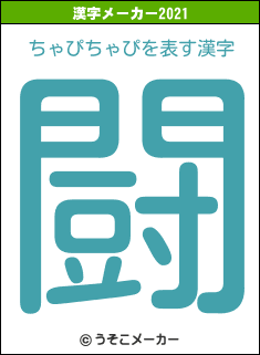 ちゃぴちゃぴの2021年の漢字メーカー結果