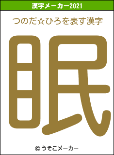 つのだ☆ひろの2021年の漢字メーカー結果