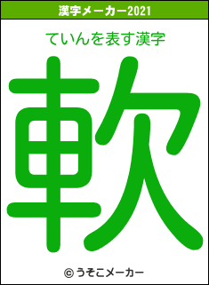 ていんの2021年の漢字メーカー結果