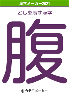 としの2021年の漢字メーカー結果