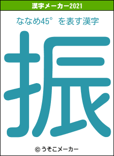 ななめ45°の2021年の漢字メーカー結果