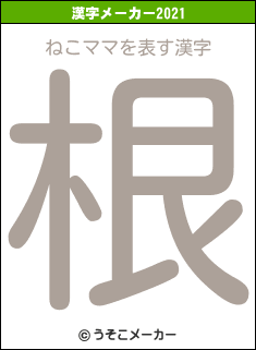 ねこママの2021年の漢字メーカー結果