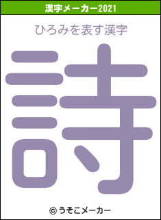 ひろみの2021年の漢字メーカー結果
