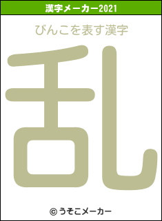 びんこの2021年の漢字メーカー結果